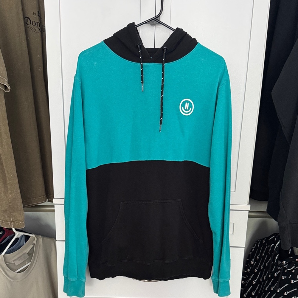 Neff Teal and Black Hoodie with Logo